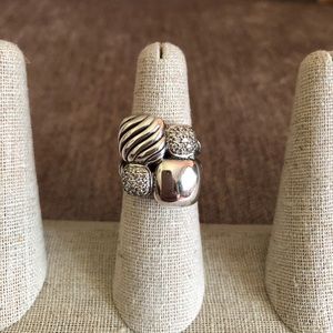 David Yurman Chiclet Ring with Diamonds